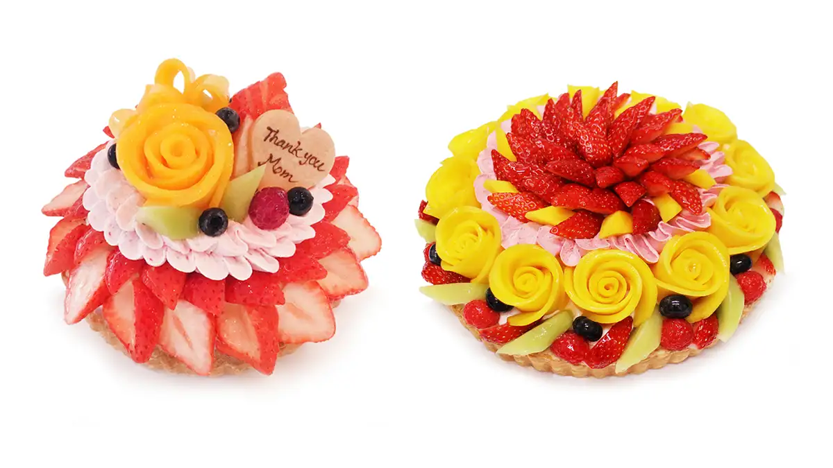 大輪のマンゴーのバラ「母の日限定ケーキ」予約・販売開始　カフェコムサ