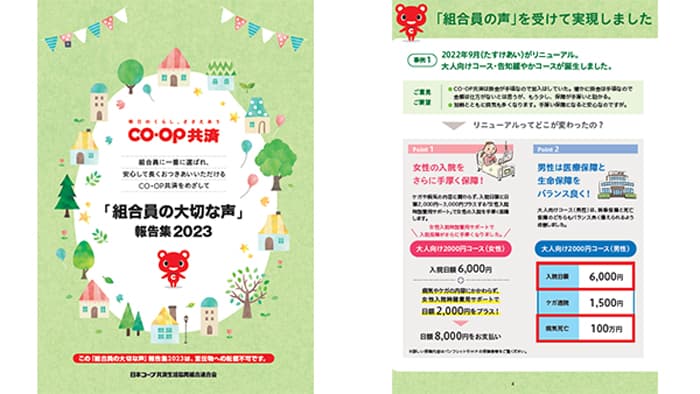 48万7000件の組合員からの「声」まとめ　報告集を発行　CO・OP共済