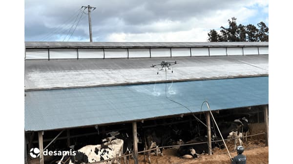 宮城県酪初　ドローンを活用した暑熱対策事業を実施　デザミス