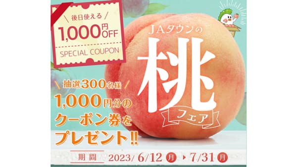 ピッタリの桃が見つかる「食べごろ桃特集」ページ開設　ＪＡタウン