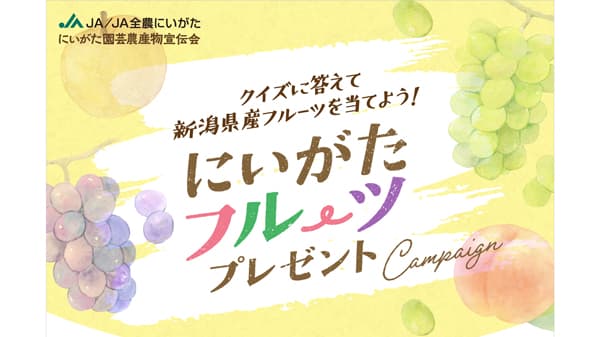 新潟県産ブドウを5人にプレゼント　「にいがたフルーツプレゼントキャンペーン」第2弾　にいがた園芸農産物宣伝会