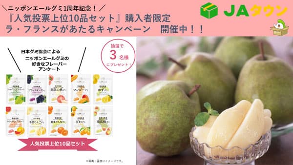 "ニッポンエールグミ"全国販売1周年記念「人気投票上位10品セット」販売中　ＪＡタウン
