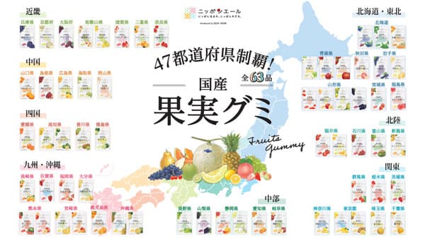 「ニッポンエールグミ」47都道府県制覇　全63種類が勢ぞろい　ＪＡ全農