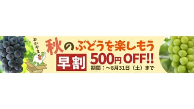 岡山の秋のぶどうを楽しむ「早割キャンペーン」開催中　ＪＡタウン