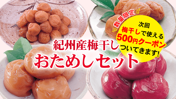 人気の梅干し4種をお得に「紀州産梅干しおためしセット」特別価格で販売　ＪＡタウン