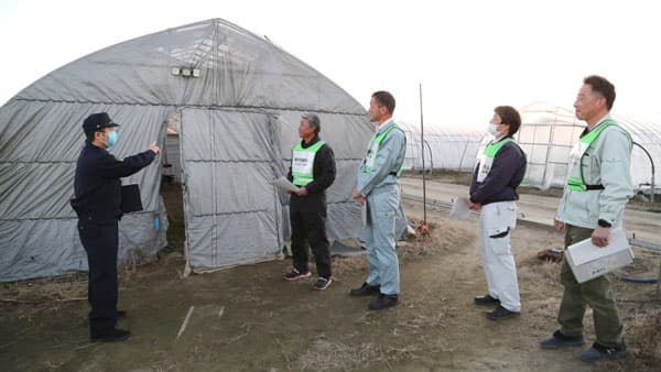 盗難防止へ、ハウスを徹底巡回　警察と連携しパトロール実施　ＪＡおやま