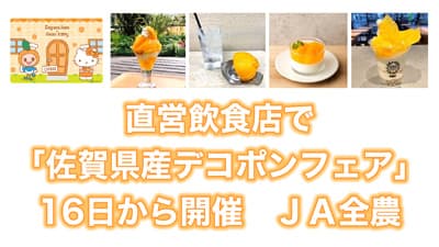 ＪＡ全農　直営飲食店で「佐賀県産デコポンフェア」16日から開催
