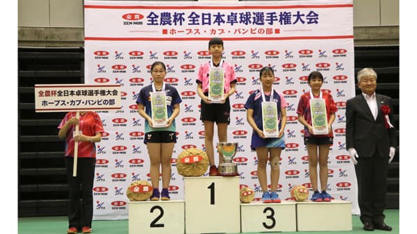 「全農杯2022年全日本卓球選手権大会」小学生以下の部　女子日本一が決定