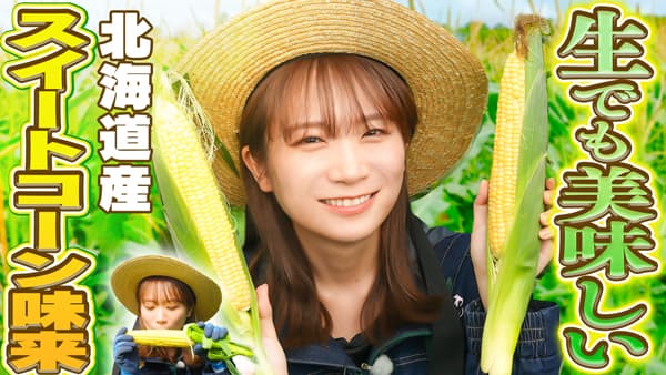 秋元真夏の「ゆるふわたいむ」北海道で「スイートコーン味来」を収穫　ＪＡタウン