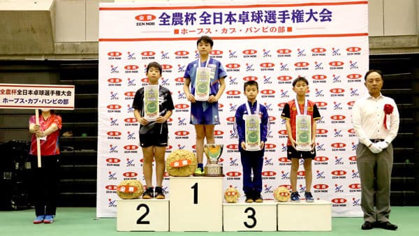 「全農杯2022年全日本卓球選手権大会」小学生以下の部　男子日本一が決定