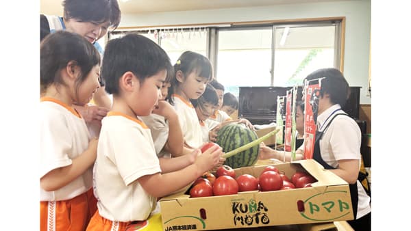 こども園で食育活動　ＪＡ熊本経済連