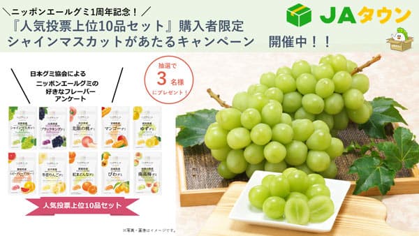 "ニッポンエールグミ"全国販売開始1周年「人気投票上位10品セット」発売　ＪＡタウン