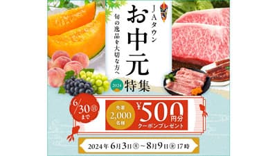 ＪＡタウンで「お中元特集」早期注文割引・会員限定キャンペーンも実施