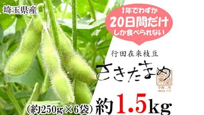 希少な埼玉県産枝豆「さきたまめ」数量・期間限定で販売　ＪＡタウン