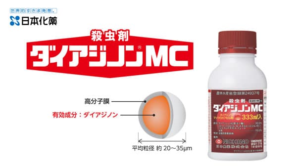果樹の新しい有機リン系殺虫剤「ダイアジノンMC」普及性試験を開始　日本化薬