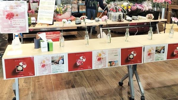 「カーネーション切り花」香りに関するアンケート調査　カインズ浦和美園店で12日実施