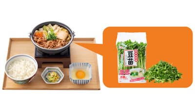 好評につき3年目「豆苗」が吉野家『牛すき鍋膳』具材に　村上農園