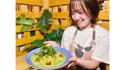 5月1日「新茶の日」に狭山茶の新芽を食べる「新茶ミルクカルボナーラ」　温泉道場