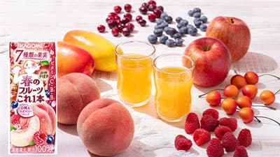 季節限定「春のフルーツこれ一本 白桃＆ラズベリーブレンド」1月23日に発売　カゴメ