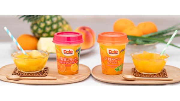Dole　300gフルーツカップ2種「果実ごろっと＆大粒」にリニューアル