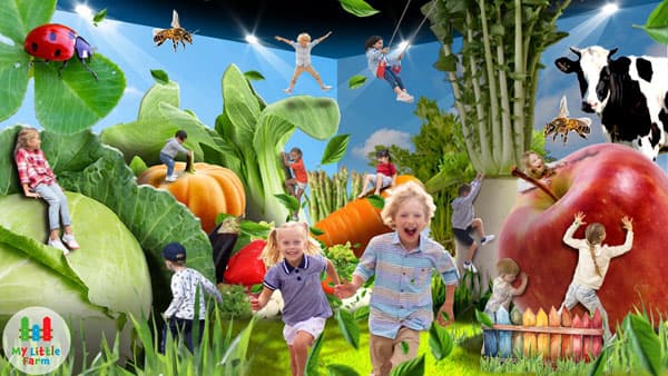 巨大な野菜や果物が広がる屋内型農場テーマパーク　2024年秋開業予定　マイファーム