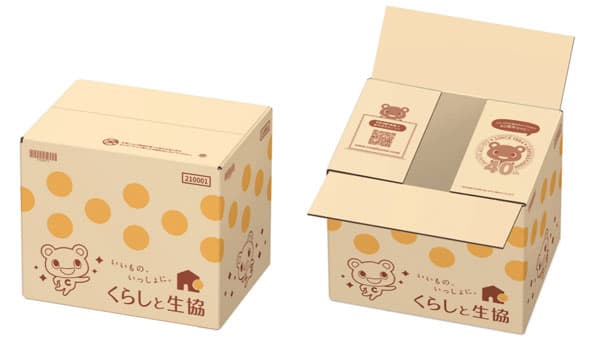 「くらしと生協」段ボール・宅配袋が期間限定で「コーすけ」柄に　日本生協連
