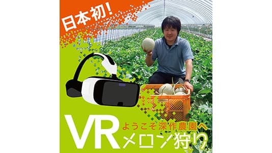 VR活用し老舗農園でメロン狩り体験　深作農園