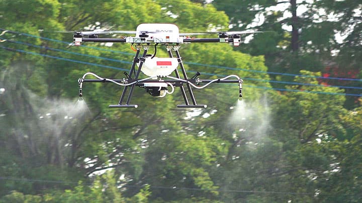 固定局なしでセンチ単位の高精度散布　国産ドローン新発売　イームズロボティクス