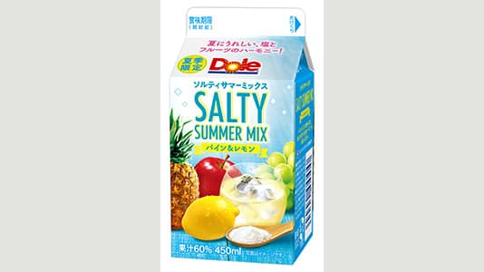 夏限定「Dole SALTY SUMMER MIX パイン＆レモン」発売　雪印メグミルク