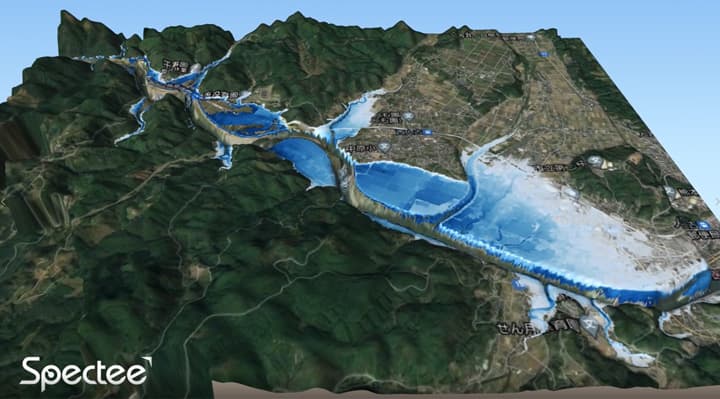 迅速な災害対応へ　AIで浸水被害をリアルタイムに地図に再現　スペクティ