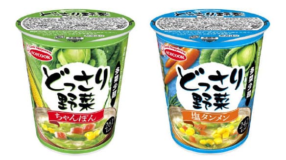 「どっさり野菜ちゃんぽん／塩タンメン」リニューアル　エースコック