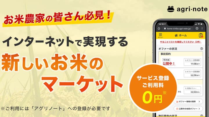 米の運送手配をデジタル化「アグリノート米市場」大幅アップデート　ウォーターセル