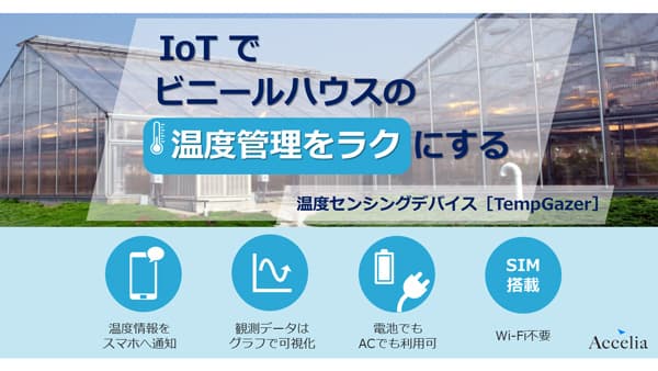 ビニールハウスの温度管理を効率化　温度センシングデバイスを開発　アクセリア