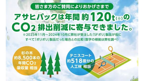 環境配慮型の米袋素材で年間約120ｔのCO2排出を削減　アサヒパック