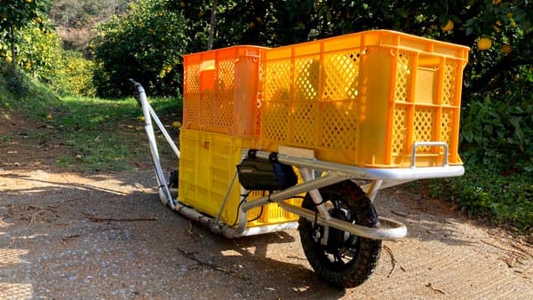 ねこ車電動化キット「E-Cat Kit」松山市のみかん農家で実証実験開始