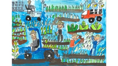 さなえ図画コン　最優秀賞は「家族の楽しいのうぎょう」　井関農機