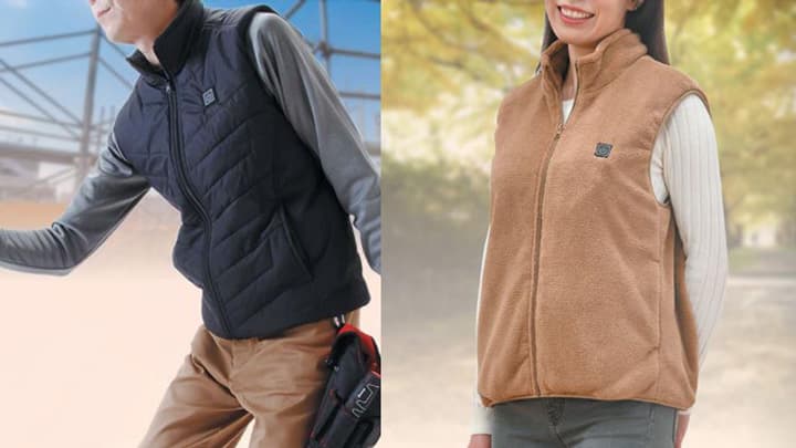 モバイルバッテリーで暖まる「ヒーター付きベスト」発売　コメリ