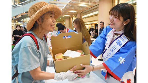 特産の早生桃が食べ頃　即売会は1時間で完売　兵庫県川西市