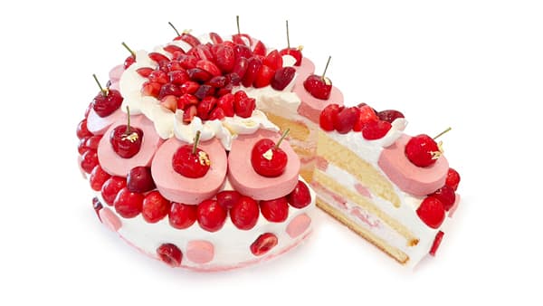 山形県産 さくらんぼ「佐藤錦」のショートケーキ登場　カフェコムサ