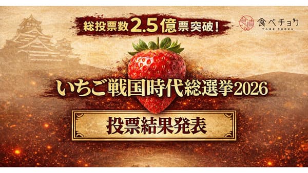 食べチョク「いちご戦国時代総選挙」天下人は栃木県の新品種「とちあいか」