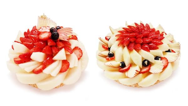 新春は「いちごと洋梨のケーキ」丹頂鶴をフルーツで表現　カフェコムサ