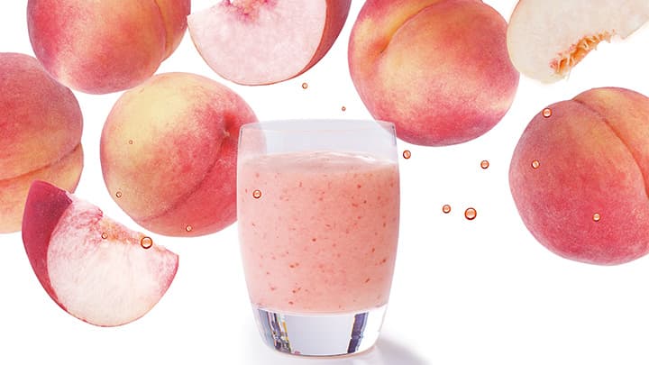 完熟桃をまるごと使ったとろける食感のスムージー発売　フルーツショップ青木