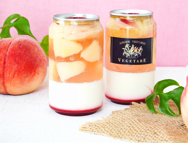 ベジターレの「桃好きいはたまらない贅沢な桃パフェ缶」
