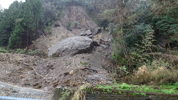 1月1日に発生した令和6年能登半島地震ではいたるところで山崩れが。