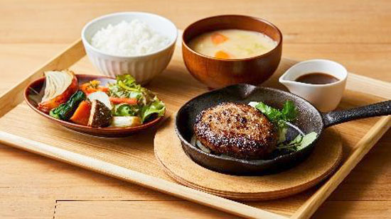 豊浦町産SPFポーク＆北海道産牛の自家製ハンバーグ定食