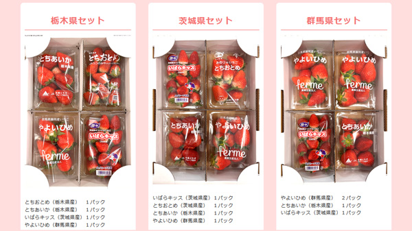 栃木・茨城・群馬のいちご食べ比べ「北関東3県魅力度向上キャンペーン」開催　ＪＡタウン