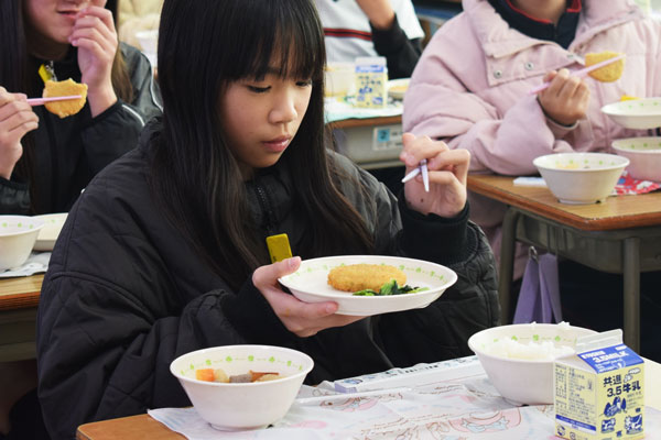 給食に出された黒大豆枝豆コロッケは好評だった