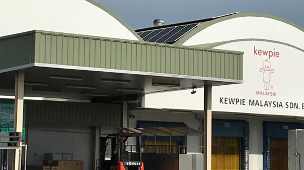 キユーピーマレーシア事業所内に設置した太陽光パネルの一部
