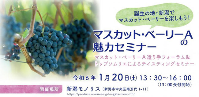 新潟生まれのブドウ品種「マスカット・ベーリーA」魅力セミナー開催