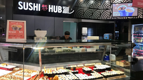 オーストラリアのショッピングモールにある寿司販売店（提供：Sushi Hub）
